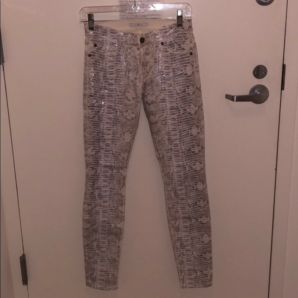 7 for all Mankind Reptile Print Jeans